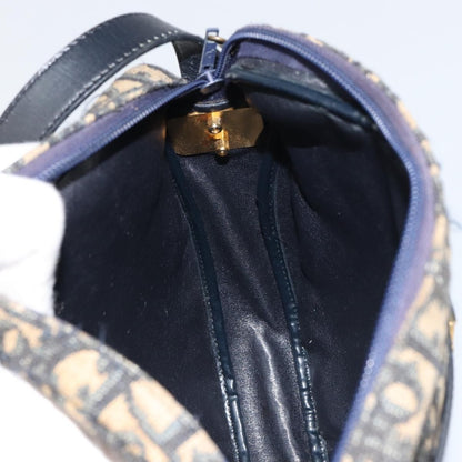 Christian Dior Vintage Trotter Shoulder Bag Canvas, NAVY, CANVAS, Shoulder bag