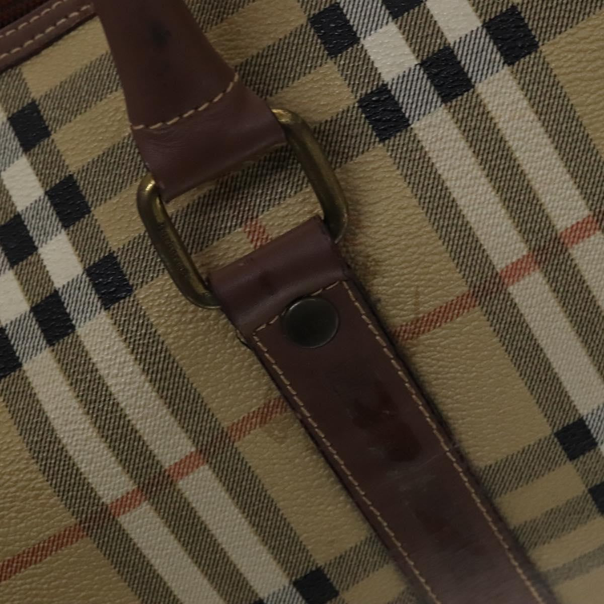 Burberry Convertible Weekend Duffle Bag Haymarket Coated Canvas, BEIGE, CANVAS, Travel bag