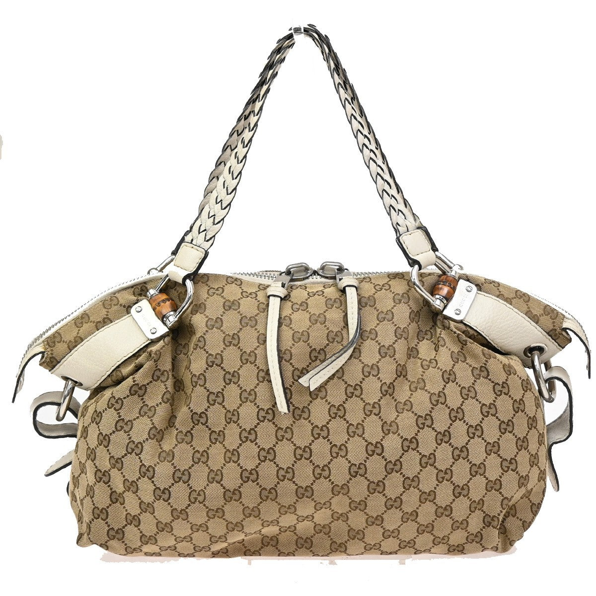 Gucci Bamboo Bar Shoulder Bag GG Canvas, BROWN, CANVAS, Shoulder bag