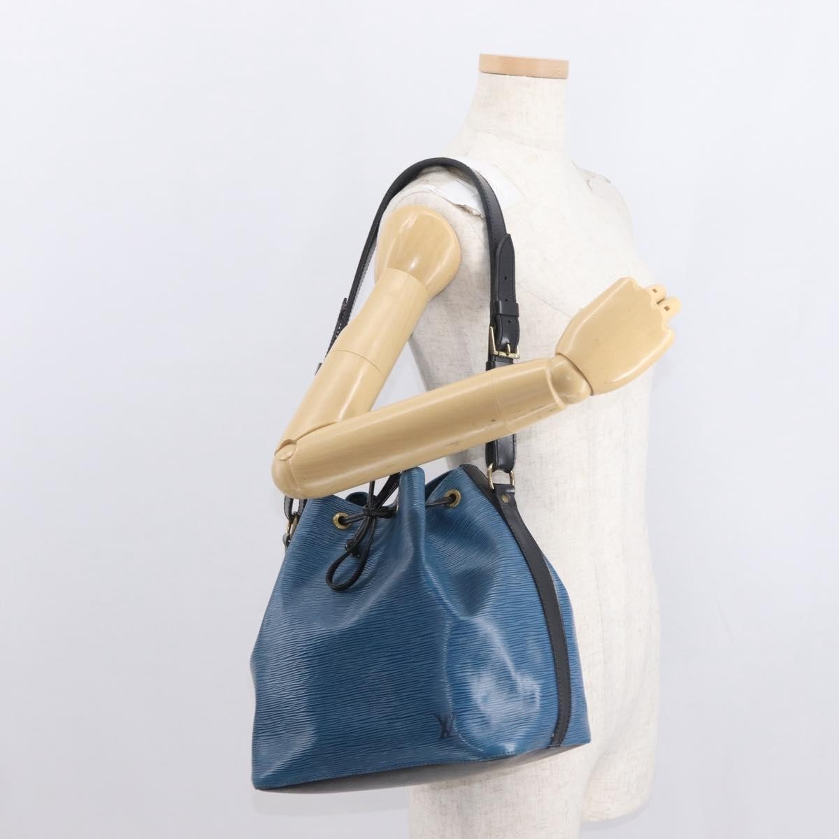 Louis Vuitton Petit Noe Handbag Epi Leather, BLACK, LEATHER, Shoulder bag