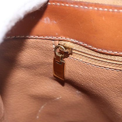 Celine Vintage Macadam Handbag Canvas and Leather, BROWN, CANVAS, Handbag