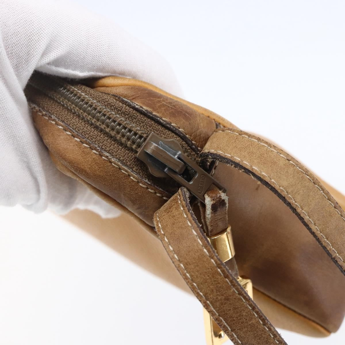 Loewe Anagram Clutch Bag Leather, BEIGE, LEATHER, Clutche & pouche