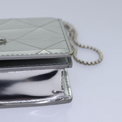 Prada Chain Wallet Embellished Leather, Silver, Leather, Wallet