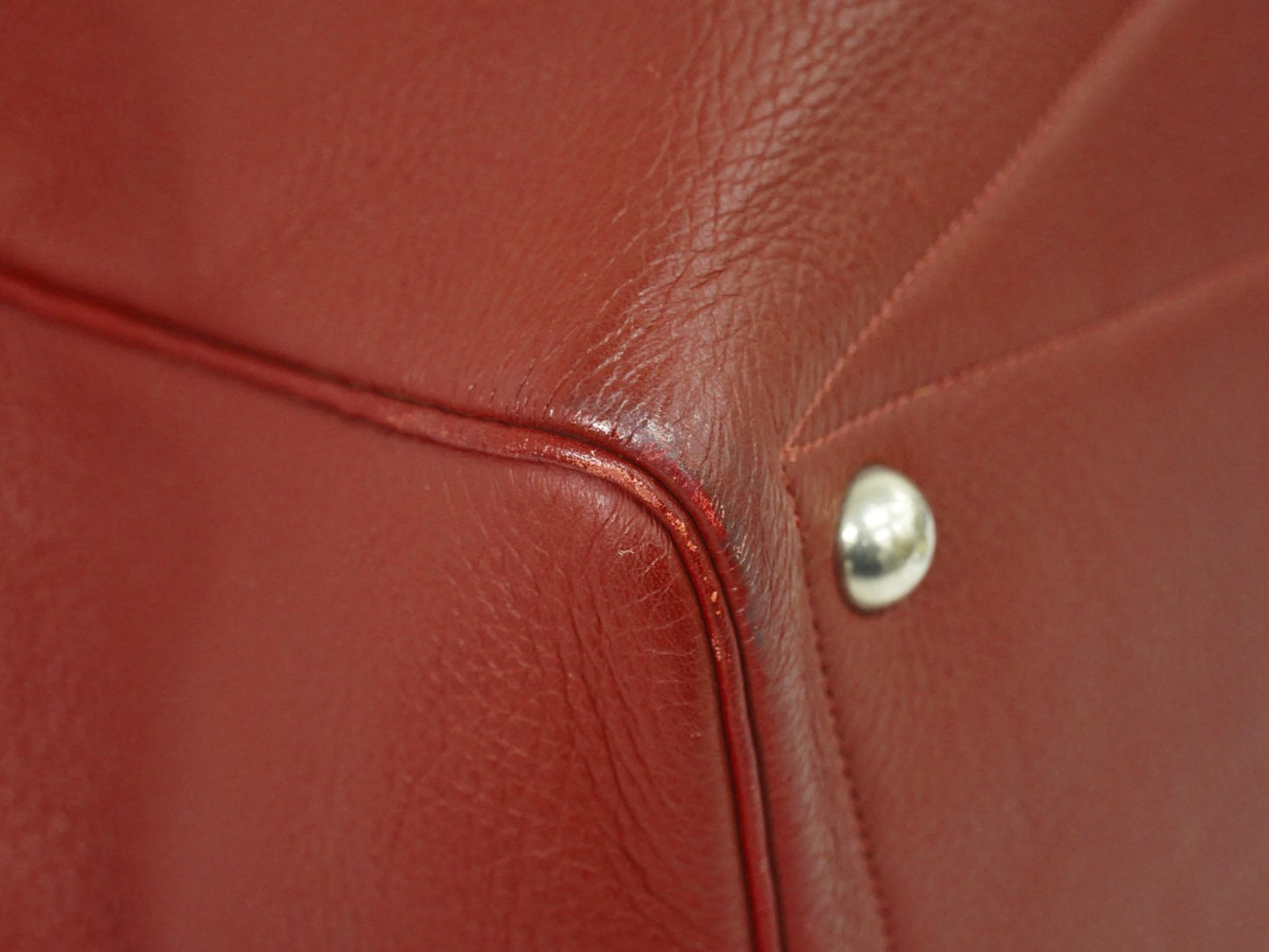 Hermes Victoria Travel Bag Leather, RED, LEATHER, Travel bag