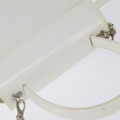 Salvatore Ferragamo Gancini handbag Patent leather, WHITE, PATENT_LEATHER, Handbag