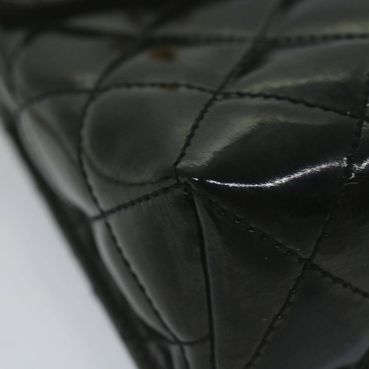 Chanel Vintage CC Flap Phone Holder Crossbody Bag Quilted Patent, BLACK, PATENT_LEATHER, Crossbody bag