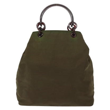 Prada Resin Handle Tote Tessuto, Khaki, Nylon, Tote Bag