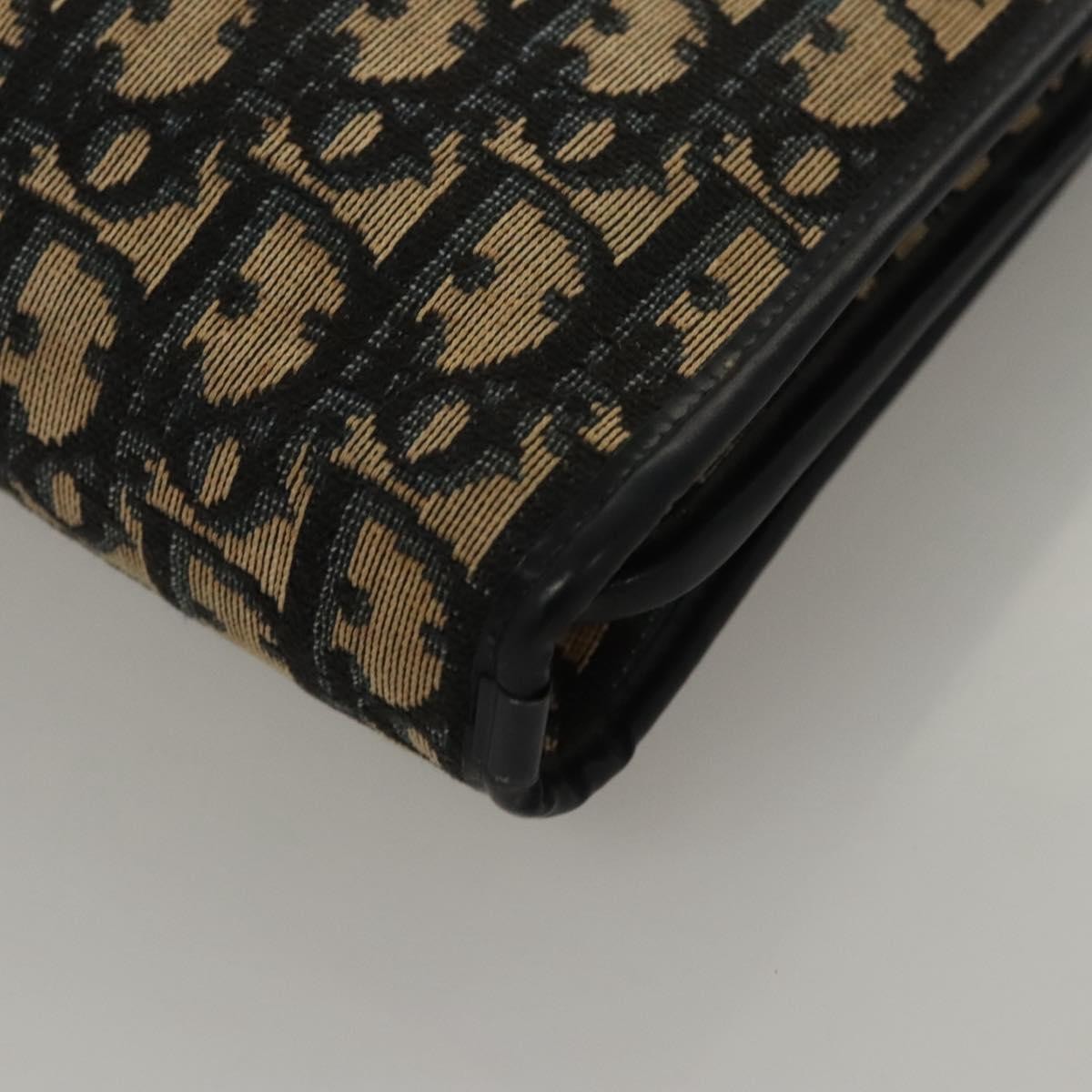 Christian Dior Vintage Trotter Shoulder Bag Canvas, NAVY, CANVAS, Shoulder bag