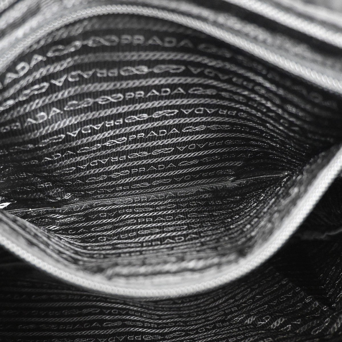 Prada Zip Top Messenger Bag Tessuto, BLACK, SYNTHETIC, Handbag