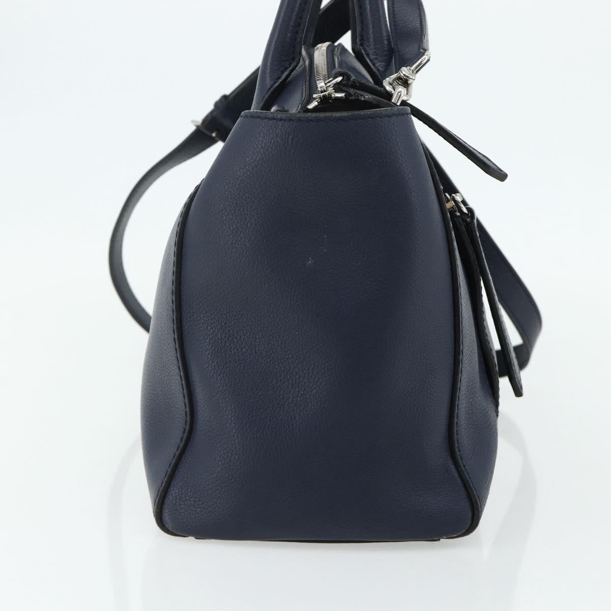 Bally Vintage Handbag Leather, Navy, Leather, Handbag