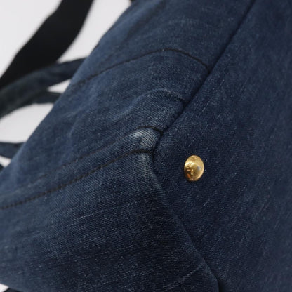 Prada Canapa Open Tote Canvas, BLUE, CANVAS, Tote bag