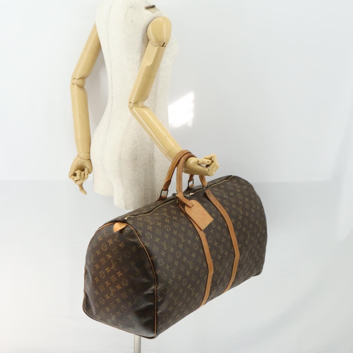 Louis Vuitton Keepall Bag Monogram Canvas, BROWN, CANVAS, Travel bag