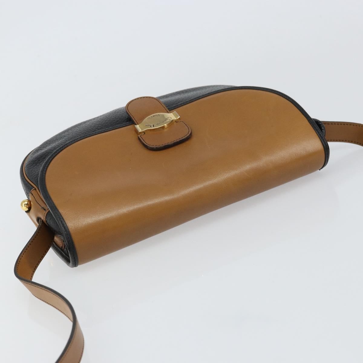 Christian Dior Flap Shoulder Bag Leather, BLACK, LEATHER, Shoulder bag