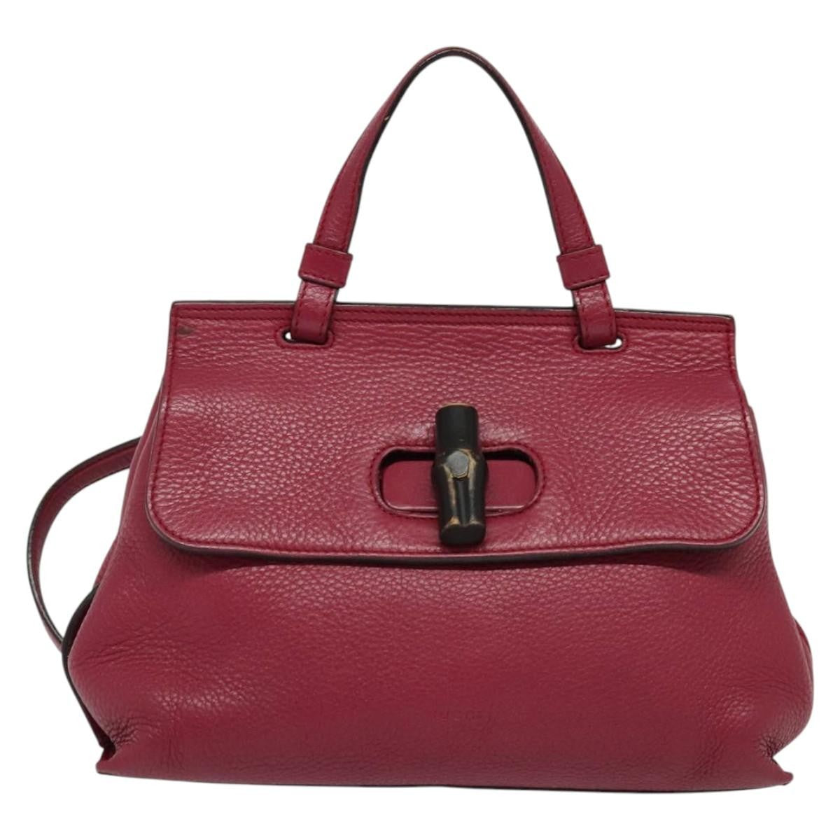 Gucci Bamboo Daily Top Handle Bag Leather, PINK, LEATHER, Handbag