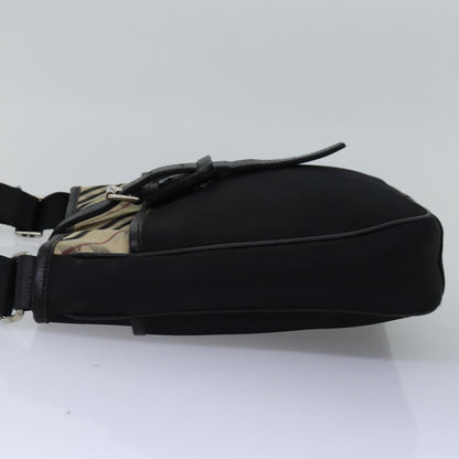 Burberry Front Pocket Flap Messenger Vintage Check Nylon and Nylon, BLACK, NYLON, Crossbody bag