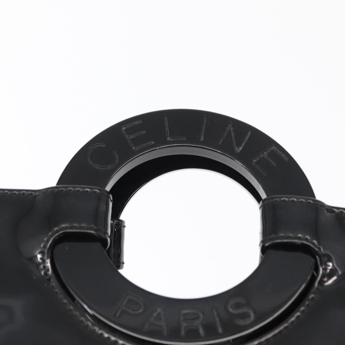 Celine Circle Logo Handbag Patent Leather, BLACK, PATENT_LEATHER, Handbag