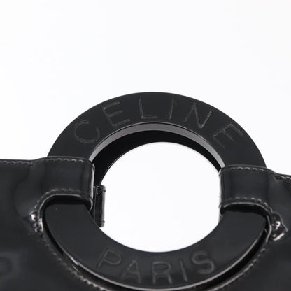 Celine Circle Logo Handbag Patent Leather, BLACK, PATENT_LEATHER, Handbag