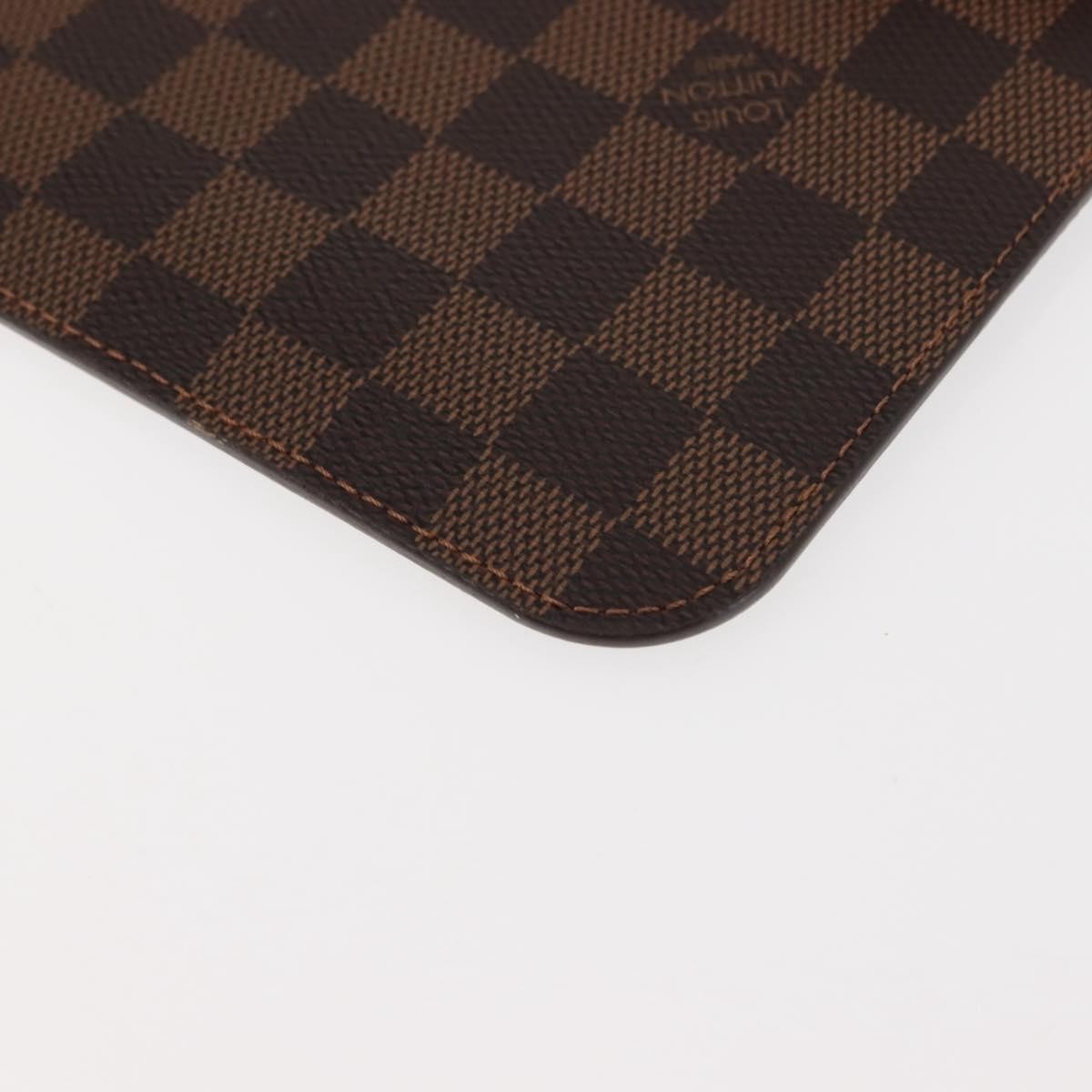 Louis Vuitton Neverfull Pochette Damier, BROWN, CANVAS, Clutche & pouche