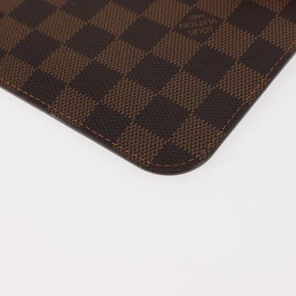 Louis Vuitton Neverfull Pochette Damier, BROWN, CANVAS, Clutche & pouche
