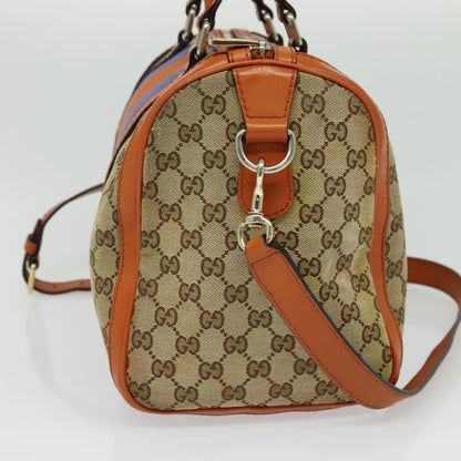 Gucci Vintage Web Boston Bag GG Canvas, BEIGE, CANVAS, Handbag