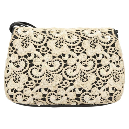 Chanel Floral CC Flap Bag Leather, WHITE, LEATHER, Shoulder bag