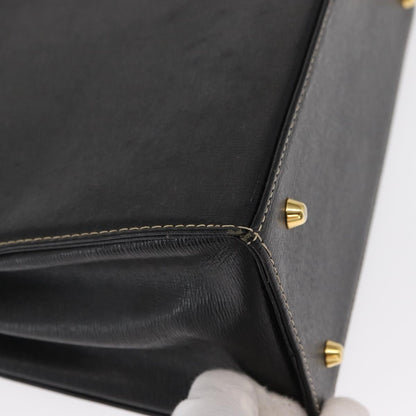 Burberry Vintage Handbag Leather, BLACK, LEATHER, Handbag