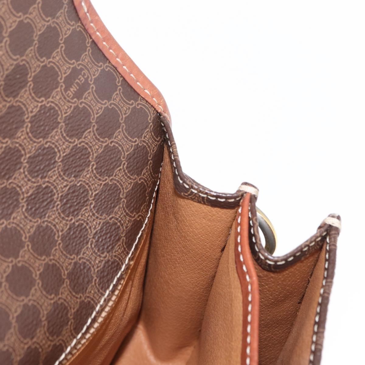 Celine Vintage Macadam Shoulder Bag Canvas, BROWN, CANVAS, Shoulder bag