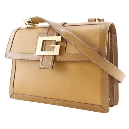 Gucci Interlocking G Buckle Messenger Bag Leather, BROWN, LEATHER, Shoulder bag