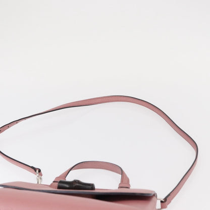 Gucci Bamboo Daily Top Handle Bag Leather, PINK, LEATHER, Handbag
