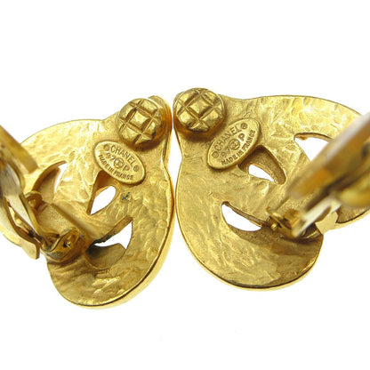 Chanel CC logo heart Gold-plated, GOLD, GOLD_PLATED, Earrings