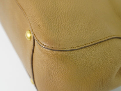 Prada Vintage Handbag Leather, BEIGE, LEATHER, Handbag