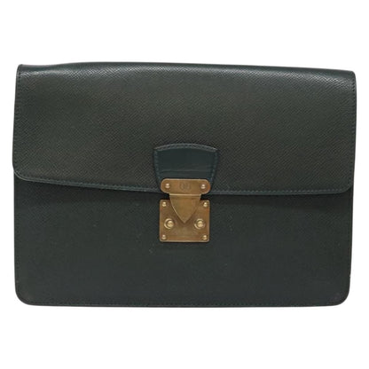 Louis Vuitton Kourad Pouch Taiga, GREEN, LEATHER, Clutche & pouche