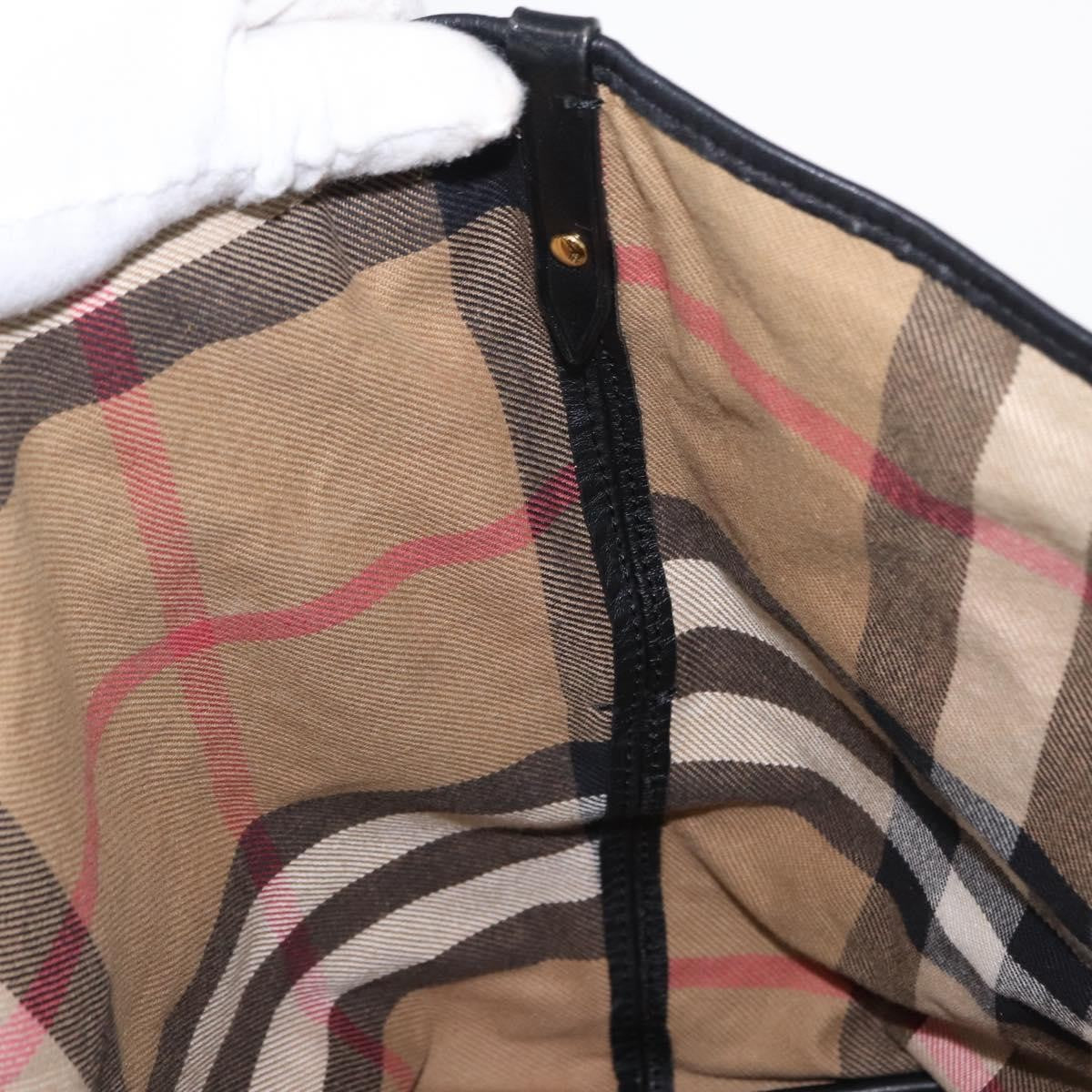 Burberry Vintage Tote Leather, BLACK, LEATHER, Tote bag