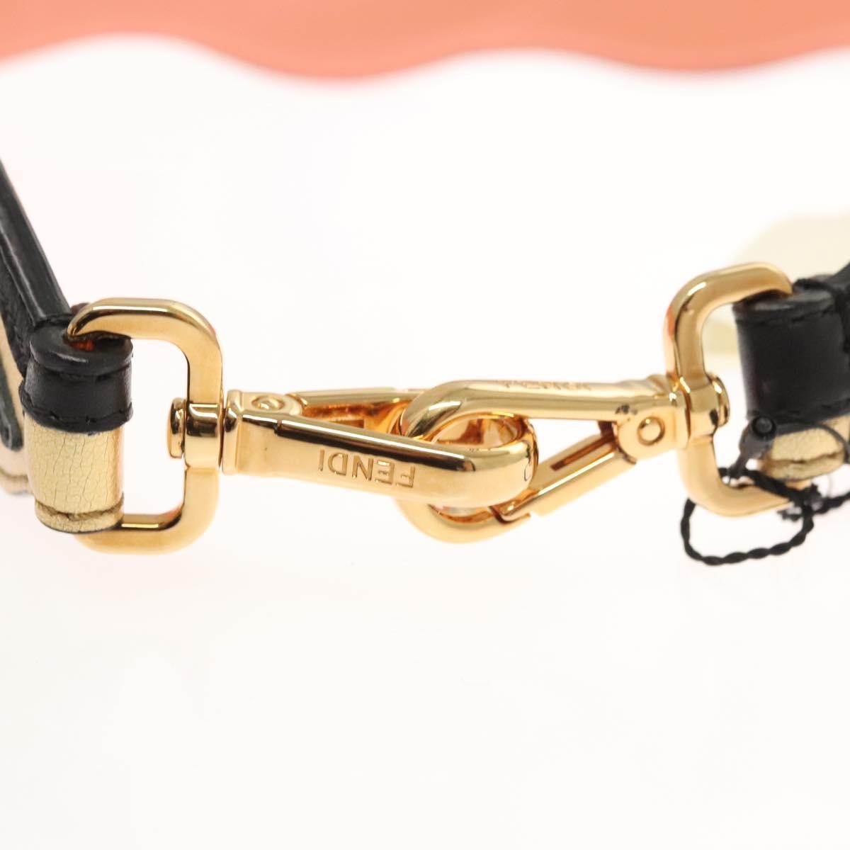 Fendi Zig Zag Shoulder Strap Leather, GOLD, LEATHER, Straps