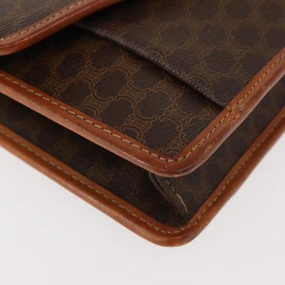 Celine Vintage Macadam Shoulder Bag Canvas and Leather, BROWN, CANVAS, Shoulder bag