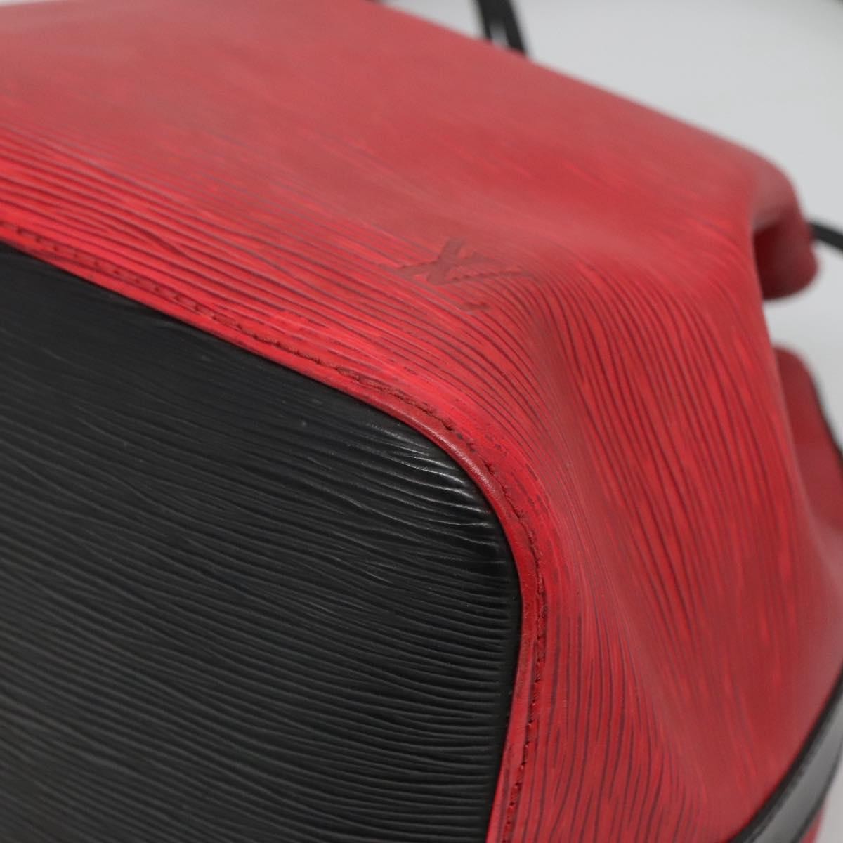 Louis Vuitton Petit Noe Handbag Two Tone Epi Leather, RED, LEATHER, Handbag