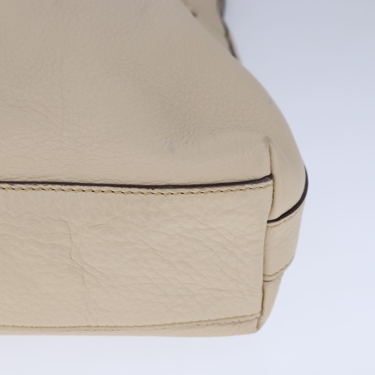 Salvatore Ferragamo Gancini Shoulder Bag Leather, BEIGE, LEATHER, Shoulder bag