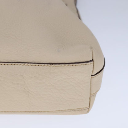 Salvatore Ferragamo Gancini Shoulder Bag Leather, BEIGE, LEATHER, Shoulder bag