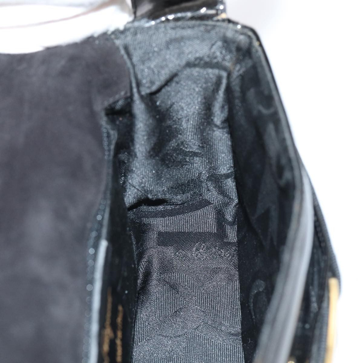 Salvatore Ferragamo Vala Shoulder Bag Patent Leather, BLACK, PATENT_LEATHER, Shoulder bag