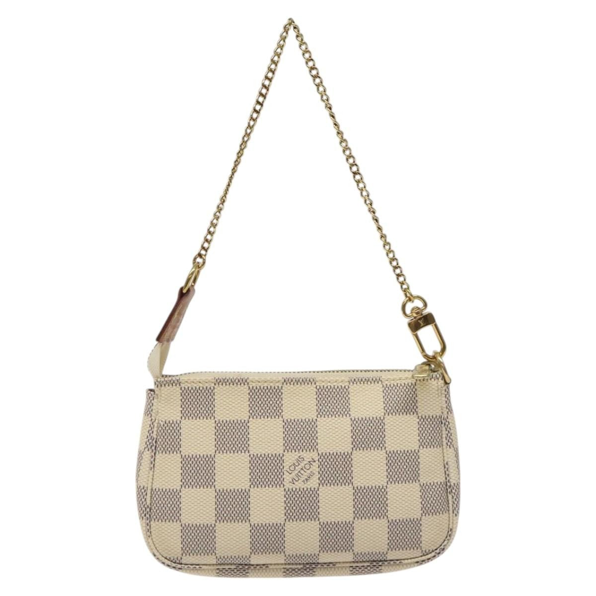 Louis Vuitton Pochette Accessoires Damier, WHITE, CANVAS, Clutche & pouche