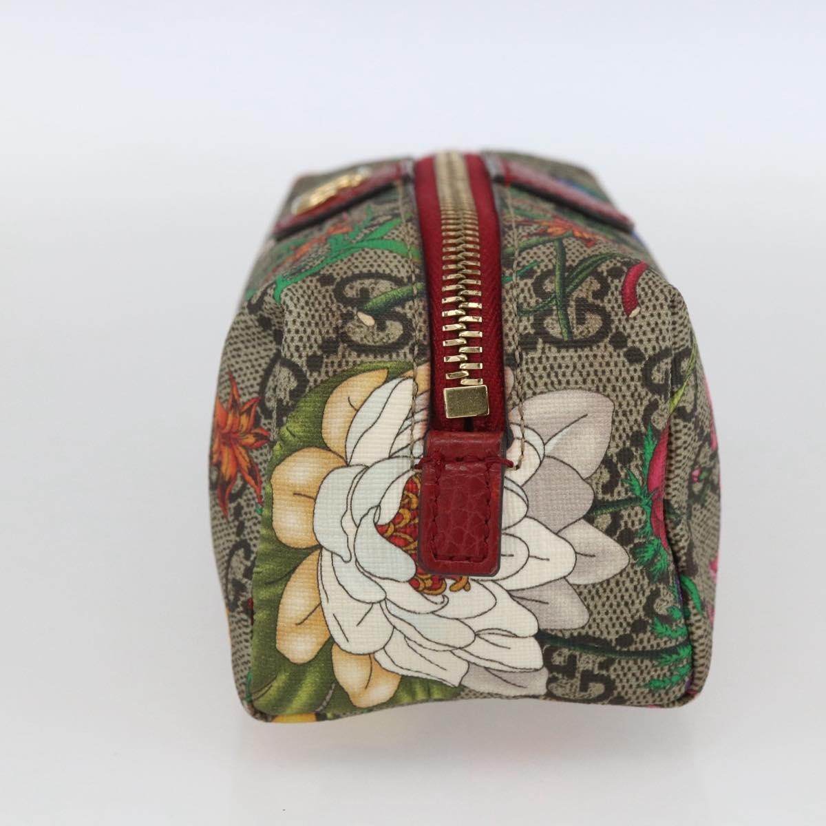 Gucci Ophidia Cosmetic Pouch Flora GG Coated Canvas, BEIGE, PVC, Clutche & pouche