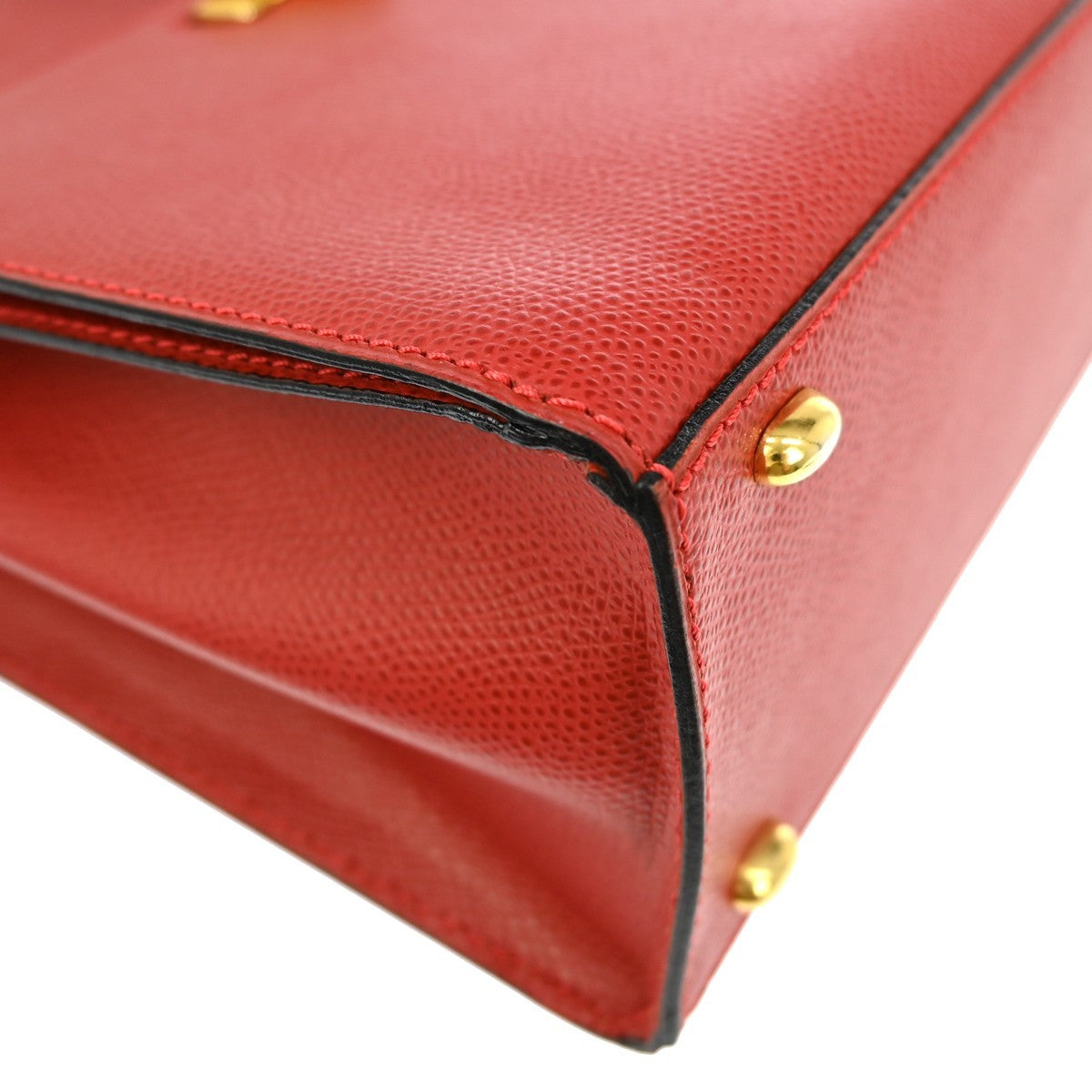 Celine Vintage turn lock shoulder bag Leather, RED, LEATHER, Tote bag