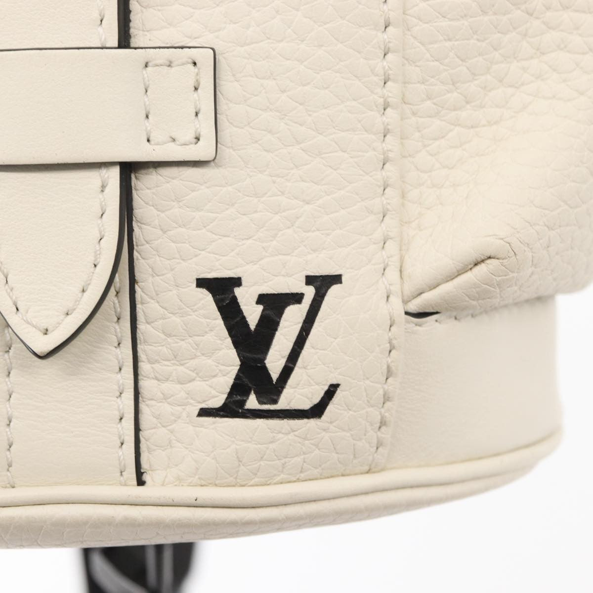 Louis Vuitton Christopher Backpack Taurillon Leather, WHITE, LEATHER, Shoulder bag