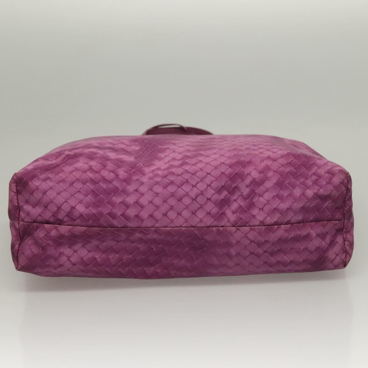 Bottega Veneta Intrecciolusion Tote Printed Nylon, PURPLE, NYLON, Tote bag