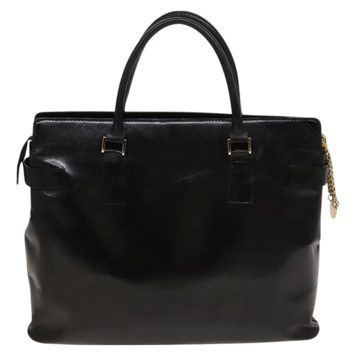 Versace Vintage Handbag Leather, BLACK, LEATHER, Handbag