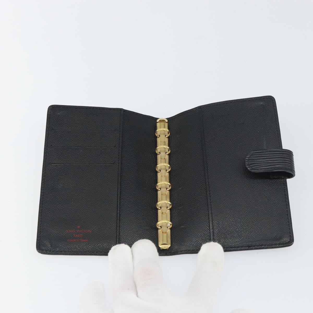 Louis Vuitton Agenda Cover Epi Leather, BLACK, LEATHER, Wallets