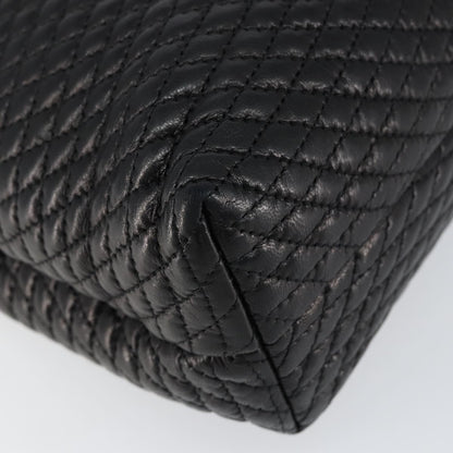 Bally Vintage Handbag Quilted Leather, BLACK, LEATHER, Handbag