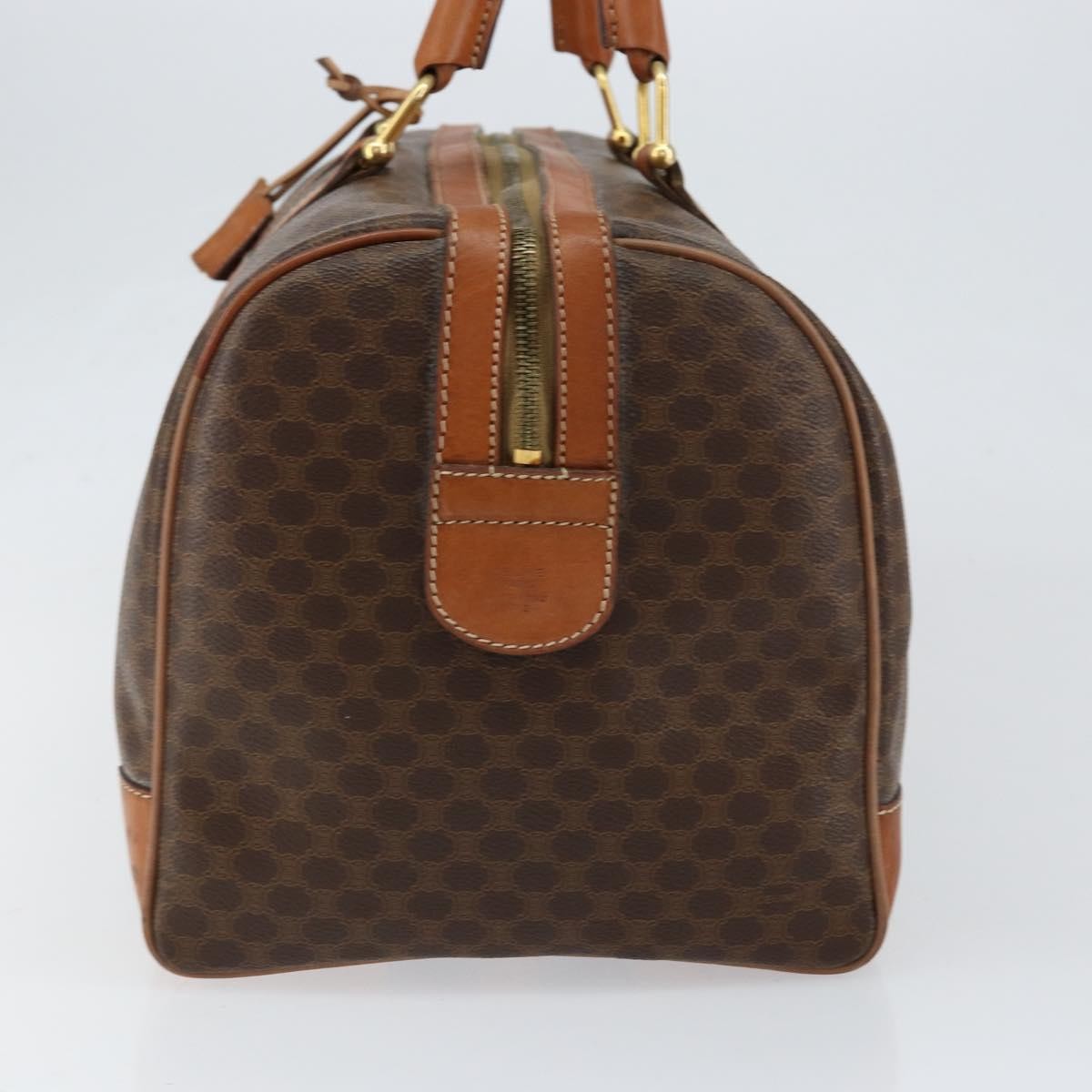 Celine Vintage Macadam Boston bag Canvas, BROWN, CANVAS, Travel bag