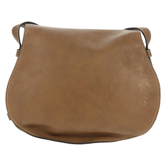 Chloe Marcie Saddle Bag Leather, BEIGE, LEATHER, Shoulder bag