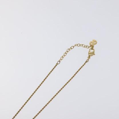 Christian Dior Vintage Logo Round Pendant Necklace Metal, GOLD, METAL, Necklace